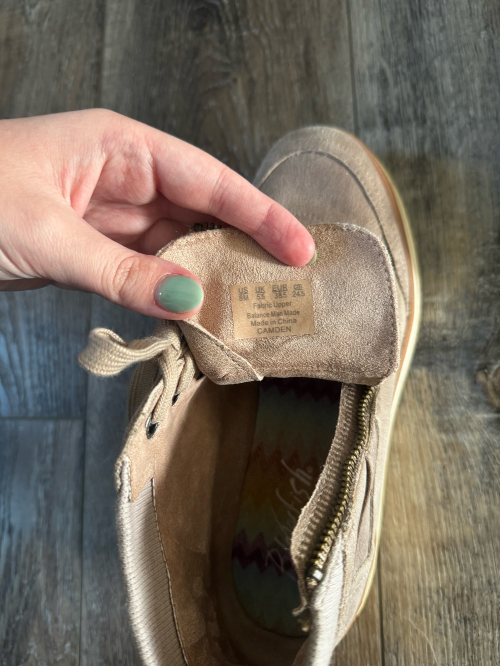 Blowfish Taupe Suede Platform Lace-Up Sneakers with Side Zip - Picture 3 of 3